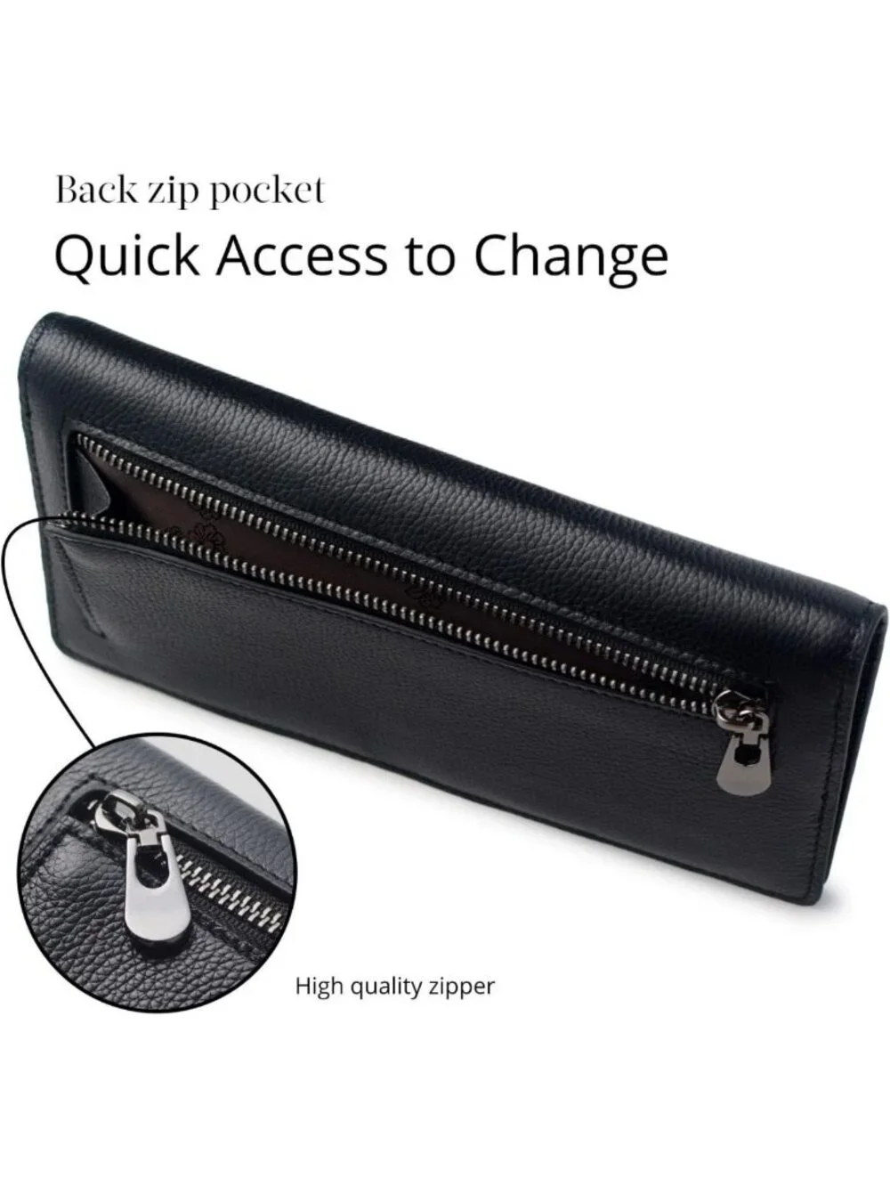 Ultra Slim RFID Blocking Leather Bifold Wallet for Women - Stylish & Compact
